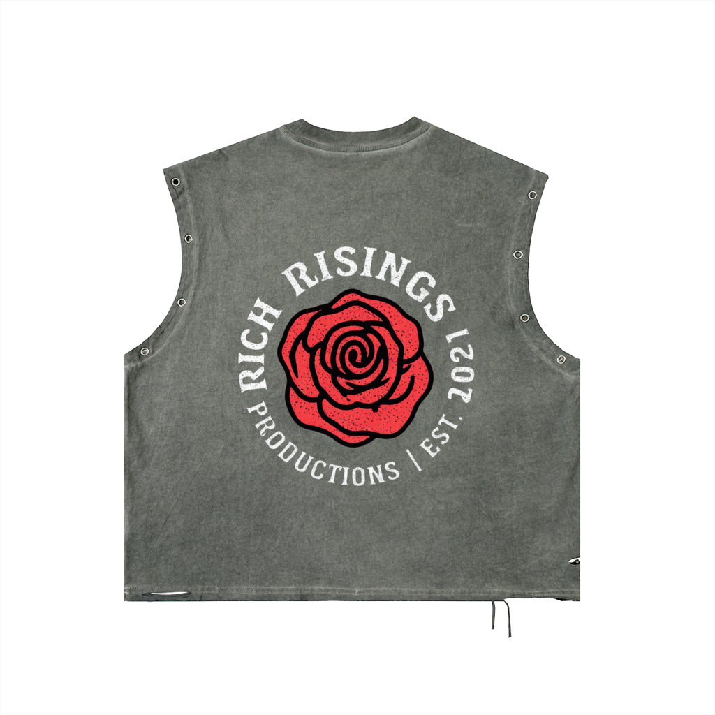 "Deeper than Rap" Distressed Grommet Eyelet Tank Top