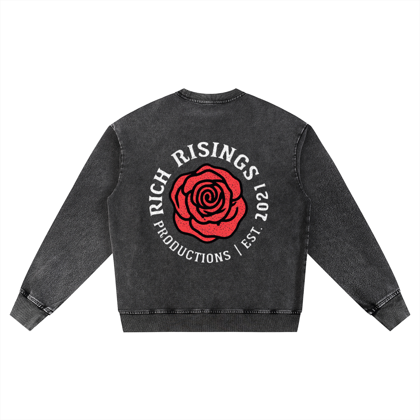 Deeper than Rap Snow Wash Oversized Crewneck Sweatshirt