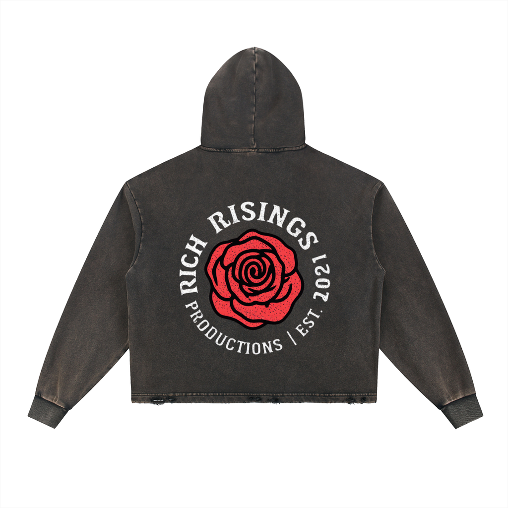 Deeper than Rap Vintage Washed Frayed-Hem Hoodie