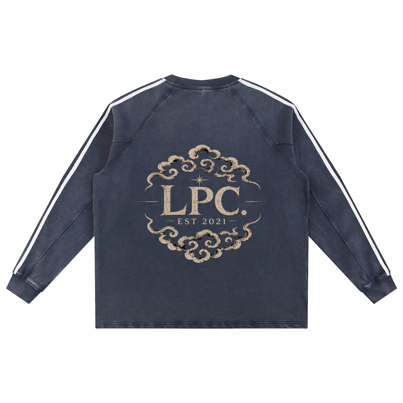 LEGENDARY ARTIST — The Tiger Collection Snow Washed Contrast Tape Sweatshirt