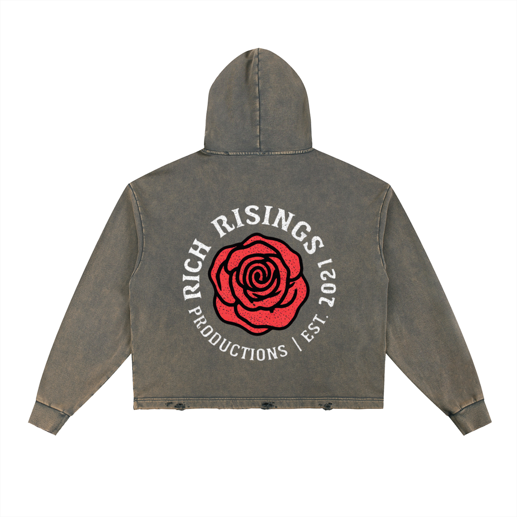 Deeper than Rap Vintage Washed Frayed-Hem Hoodie